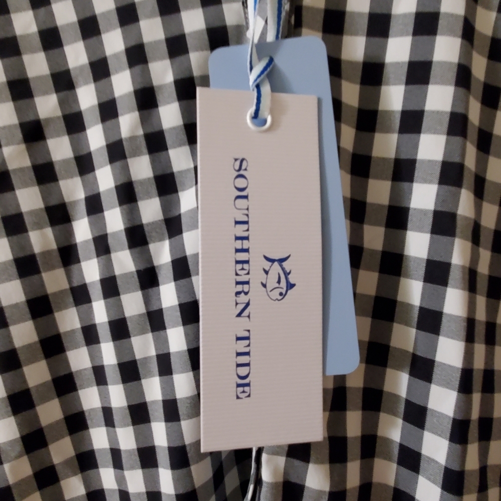 NWT NEW Southern Tide Hadley Womens 1/2 Button Up Shirt Size Small Black White - Picture 9 of 10